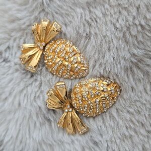 Swarovski vintage gold earrings